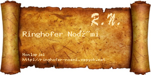 Ringhofer Noémi névjegykártya